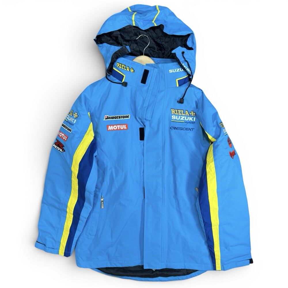 Vintage Rizla+ Suzuki MotoGP Racing Parka Jacket XL Blue Y2K Coat